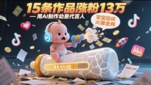 用AI制作幼崽代言人，宝宝的控诉火爆全网，15条作品涨粉13W-890资源网